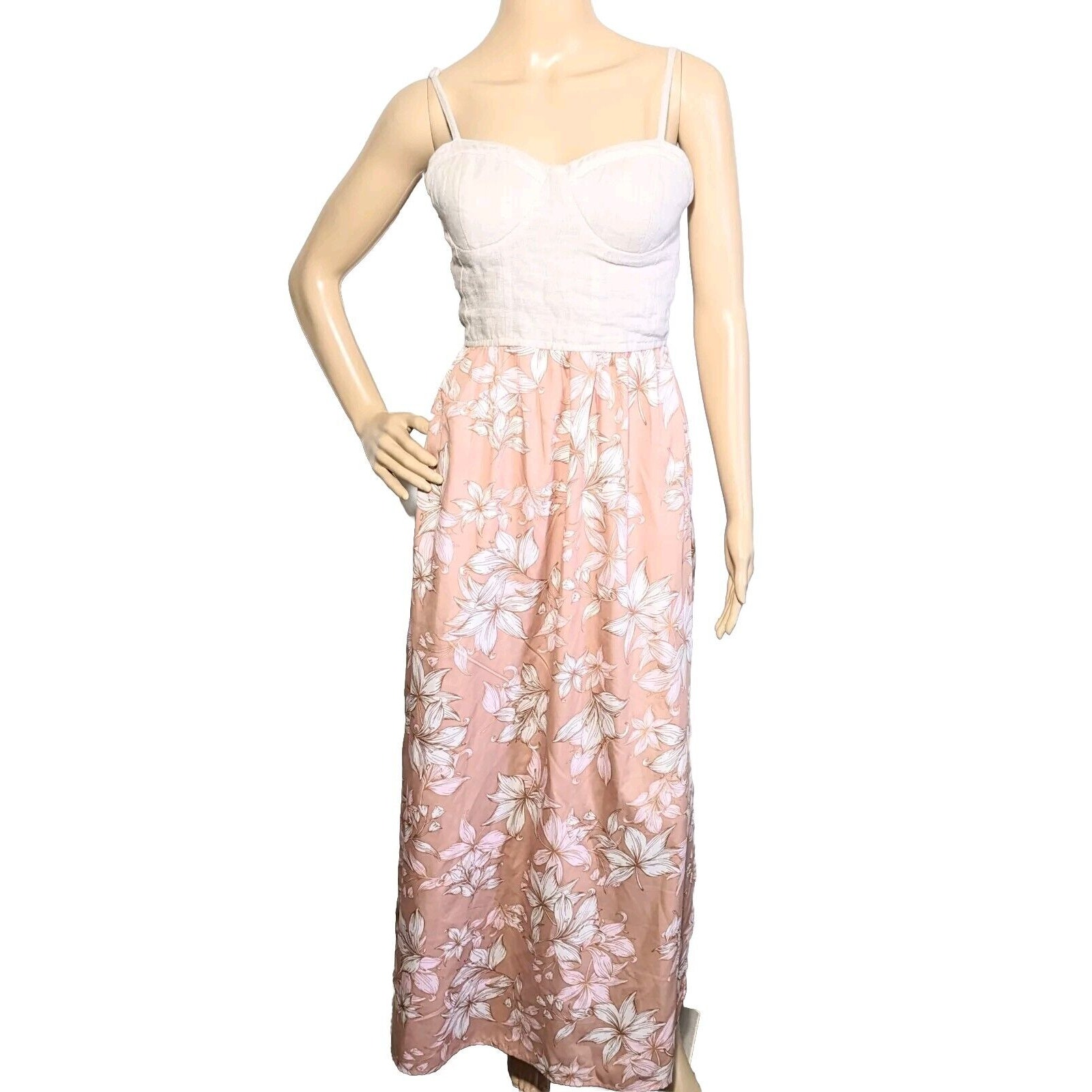 New Free People Land Of The Free Maxi Dress Bustier Top Size Small